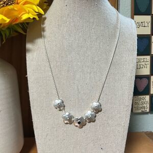 Lucky Brand Silver Statement Necklace New #LBNK7